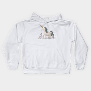 Unicorn in the meadow Kids Hoodie